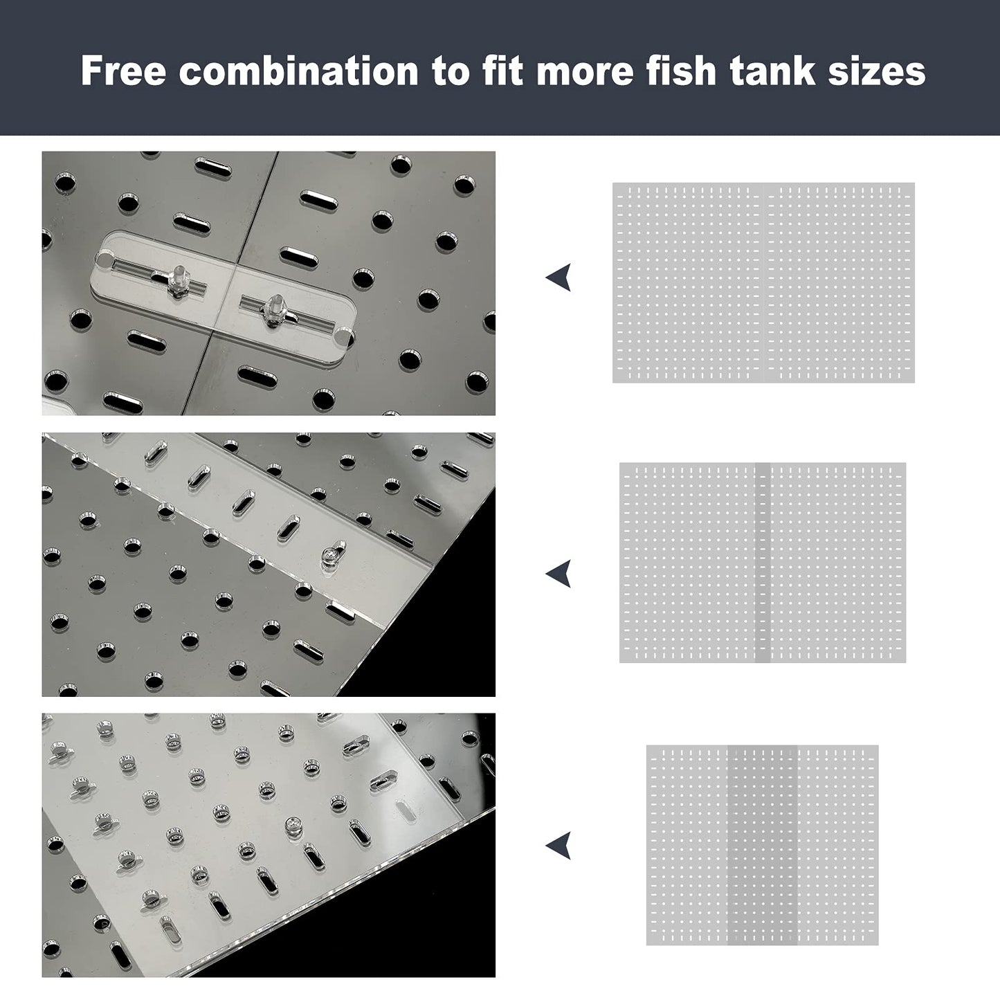 Aquarium Divider 10/15/20/25/29/30/40 Breeder 65/75/90/125/150 GallonFish Tank Divider Clear with Suction Cups Accessories